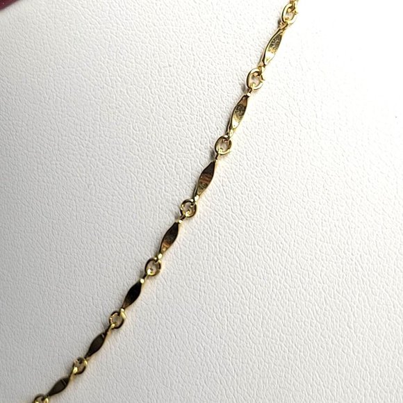 Vendome Signed Twisted Bar Link Chain Gold Tone Metal Fashion Necklace 14 in - Picture 3 of 6